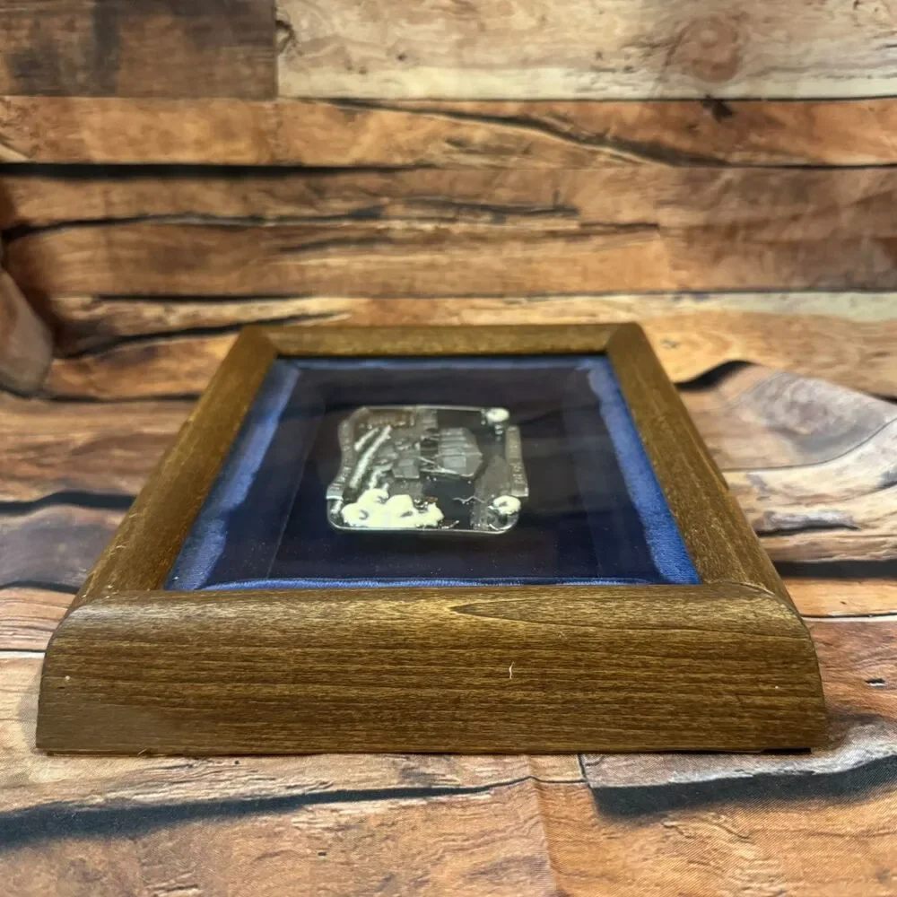 Siskiyou Pewter Belt Buckle Tribute South Plains Farmer Framed Shadow Box 1984